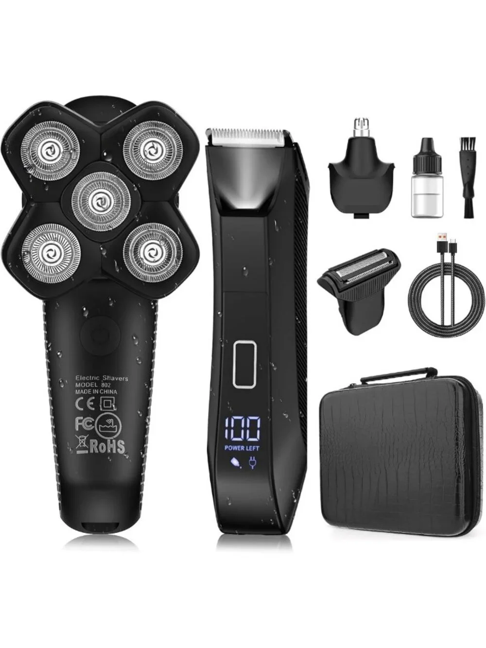 Men's Body Groomer & Ball Trimmer - Waterproof Electric Shaver for Smooth
